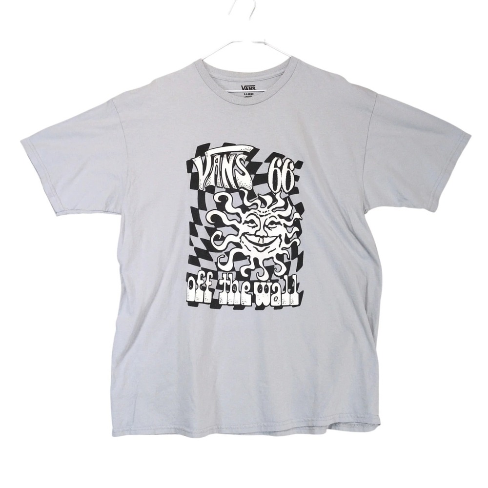Vans 66 Off The Wall Gray T-Shirt Mens XL Skater Graphic Tee Streetwear Casual